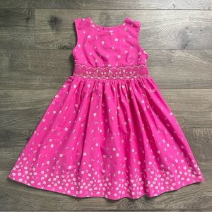 Just Friends Pink Floral Smocked Size 6 Girls Dress